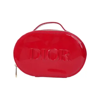 DIOR Red Patent Leather Makeup Storage Bags Portable