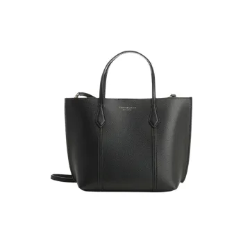 TORY BURCH Perry Leather Tote Bag, Shopping Bag, Handbag Trumpets Women's Black