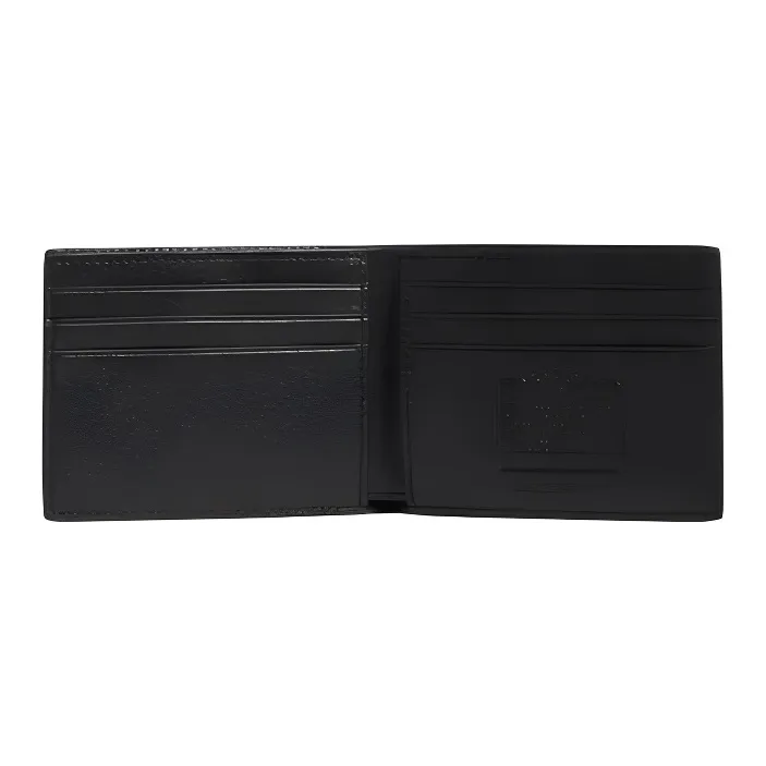 COACH Billfold Wallet Calfskin Card Holder, Wallet Men's Black-1