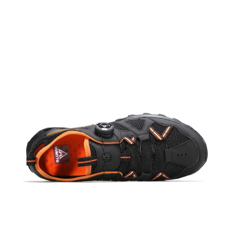 HUMTTO Slip Resistant, Breathable, Quick Dry River Trekking Shoes Men's Black Orange Color-3