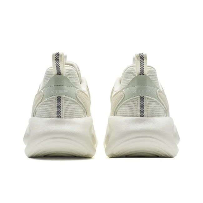 XTEP Star Meteorite Lite Wear resistant And Lightweight Low Top Casual Shoes Women's Tea White With Off White Gray-4