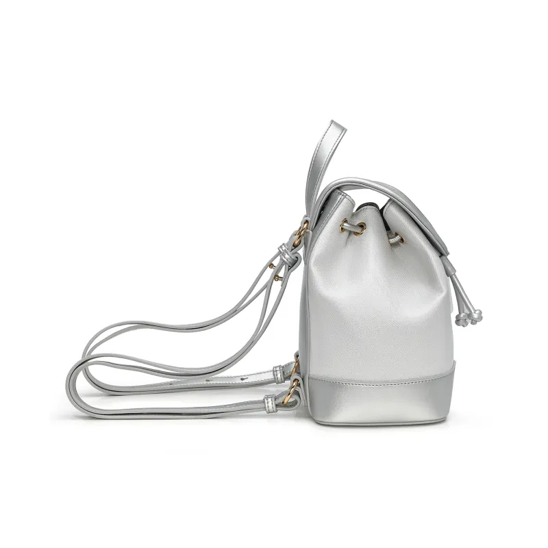 Disney Mickey Series PU Synthetic Leather Backpack Regular Women's Pink/Silver-7