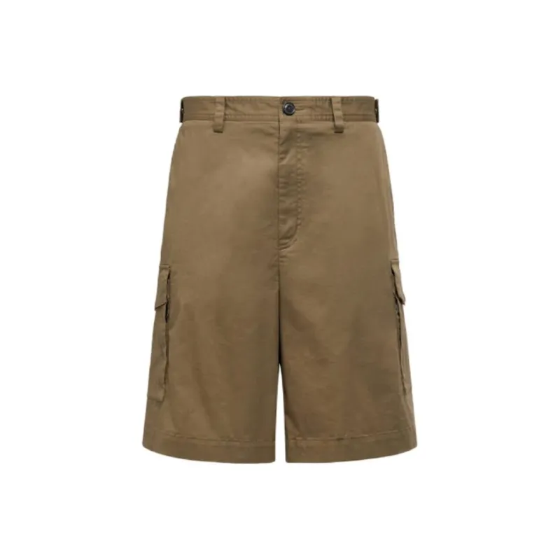 Moncler FW25 Cotton Gabardine Cargo Shorts Cargo Shorts Men's Olive Green-0