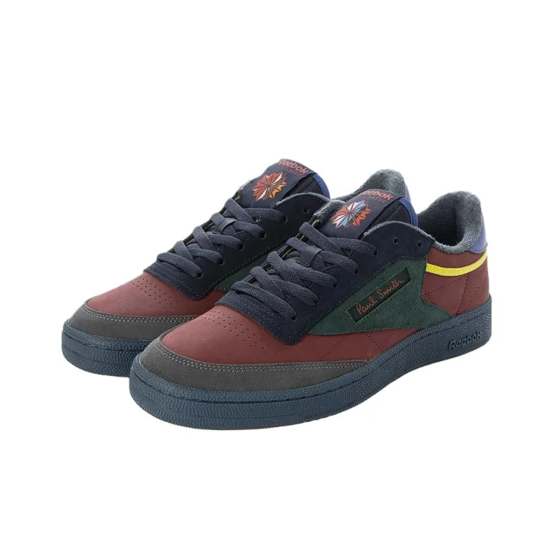 Paul Smith x Reebok CLUB C 85 VINTAGE Anti-Slip Wear-Resistant Low-Top Skateboard Shoes Men's Red Green Blue-2