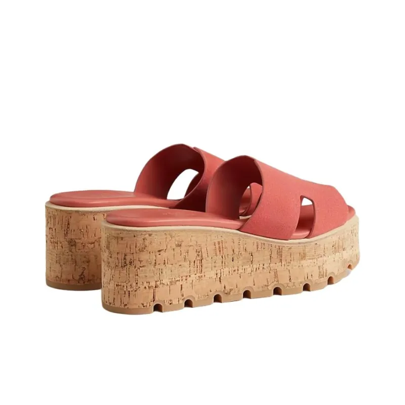 HERMES Eze Abrasion Resistant Slide Slippers 6.5cm Women's Orange-2