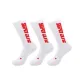 3 Pack, White Red Text