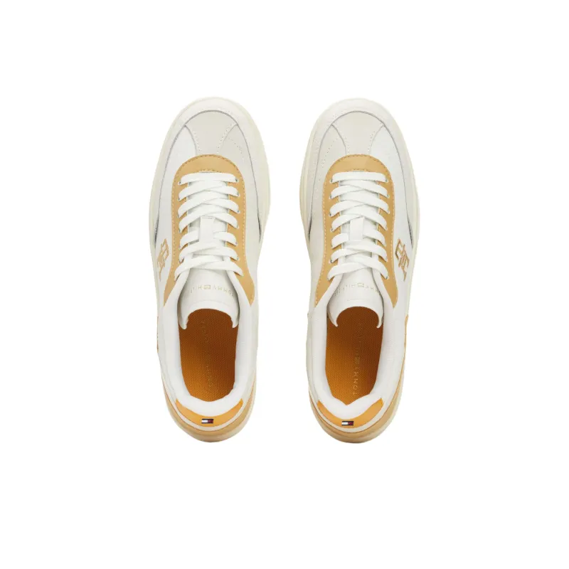 Tommy Hilfiger Heritage Low Top Skateboard Shoes Women's White Yellow-3