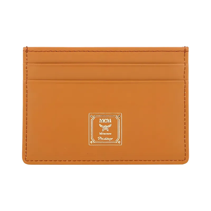 MCM Visetos PVC Coin Purse, Card Holder Regular Unisex Brown Cognac-2