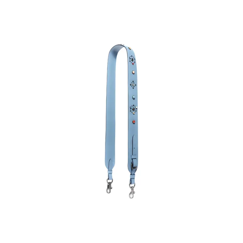 COACH Straps Leather Bag Strap Women's Blue Gray-0