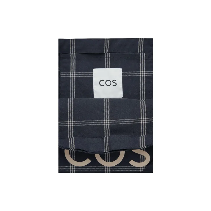 COS Cotton Tote Bag, Shopping Bag, Handbag, Shoulder Bag Regular Men's Navy Blue-3
