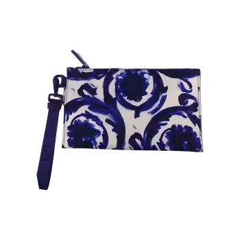 FANSIZHE Nylon Clutch Large Size Men's White & Blue