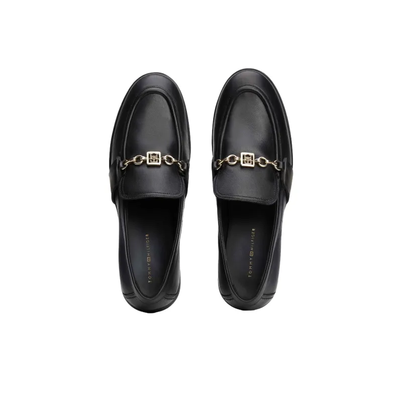 Tommy Hilfiger TH Monogram Loafers 2.6cm Women's Black-3