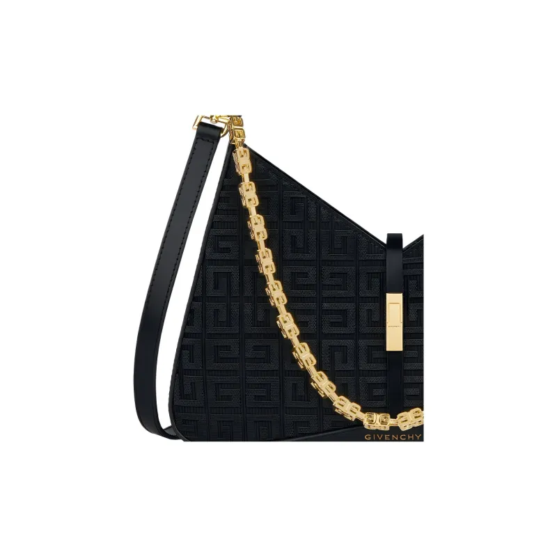 Givenchy Cut out Cotton And Acrylic Blend Crossbody One Shoulder Handbag Trumpets Women's Black-4