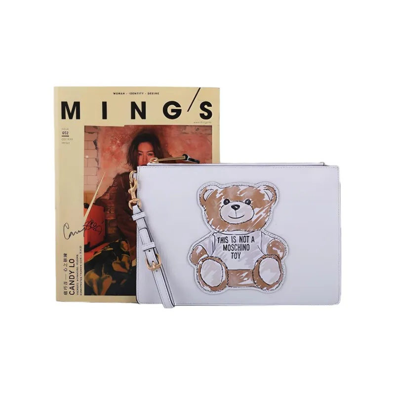 MOSCHINO Clutches Crossbody Bags Women's White-4