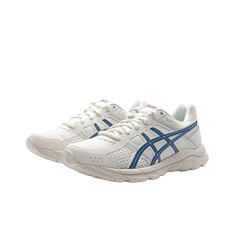 Asics Gel Contend 4 Cushioning And Breathable Low Top Kids' Running Shoes White Blue Teenagers-2
