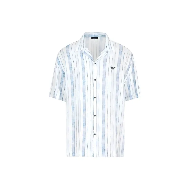 EMPORIO ARMANI SS25 Shirt Men's Blue White-0