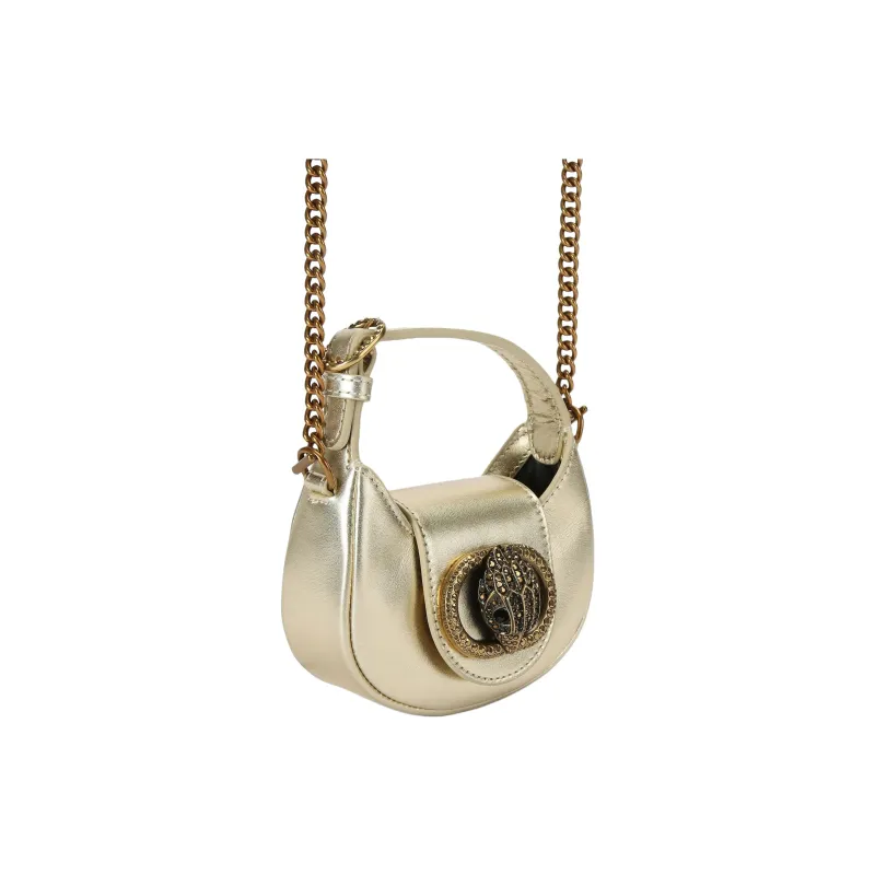 Kurt Geiger London Chelsea Leather Shoulder Bag, Crossbody Bag, Handbag Mini Women's Gold-1
