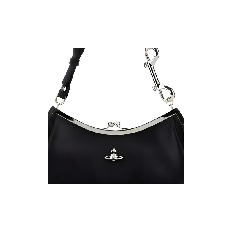 Vivienne Westwood Leather Crossbody Bag, Shoulder Bag Regular Women's Black-3
