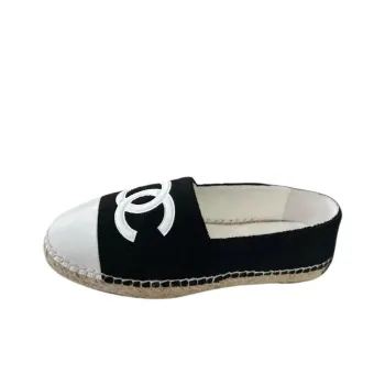CHANEL Espadrilles Women's White Black