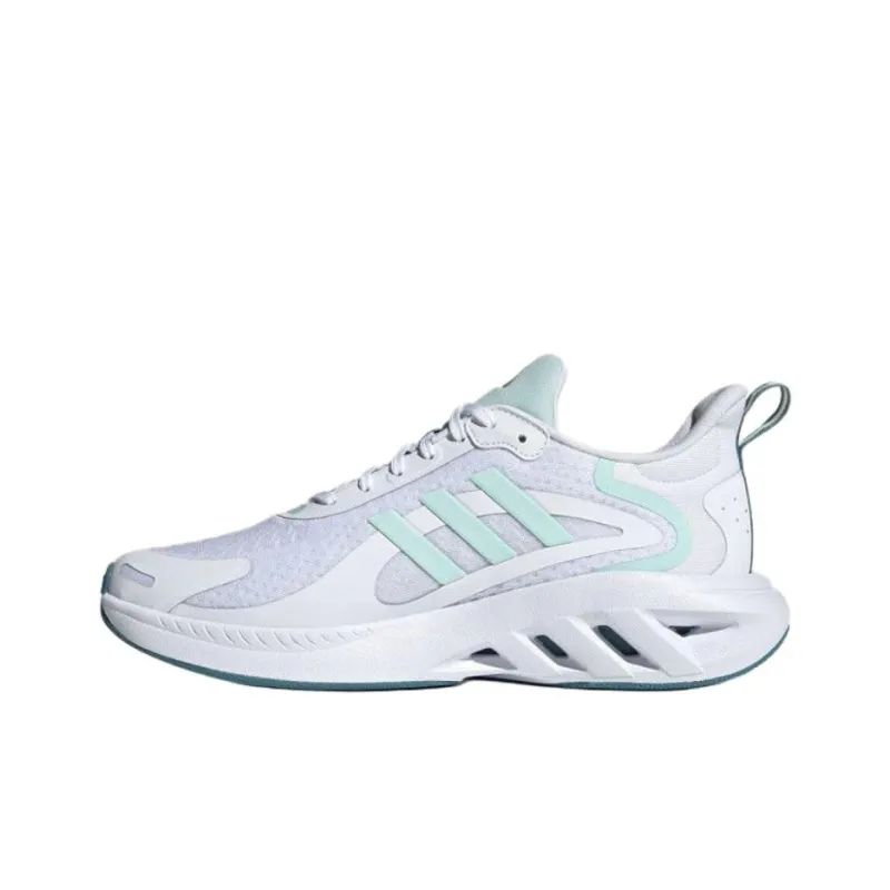 Adidas ALL DAY POWER Cushioning Abrasion Resistant Breathable Low Top Running Shoes Unisex White Green-0