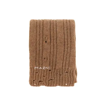 MARNI Wool Knit Scarves Men's Brown