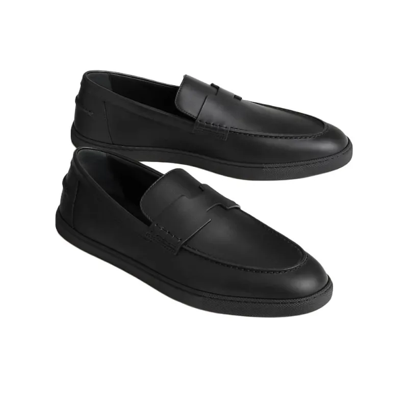 HERMES Job Casual Shoes Men's Black-2