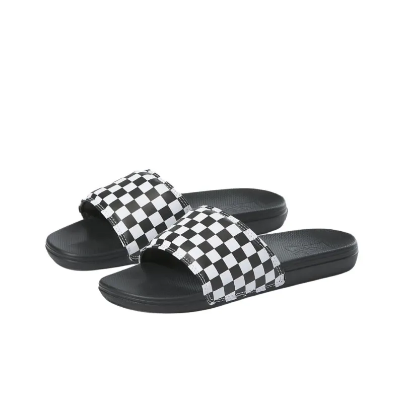 Vans La Costa Abrasion Resistant Slide Slippers Unisex Black White-1