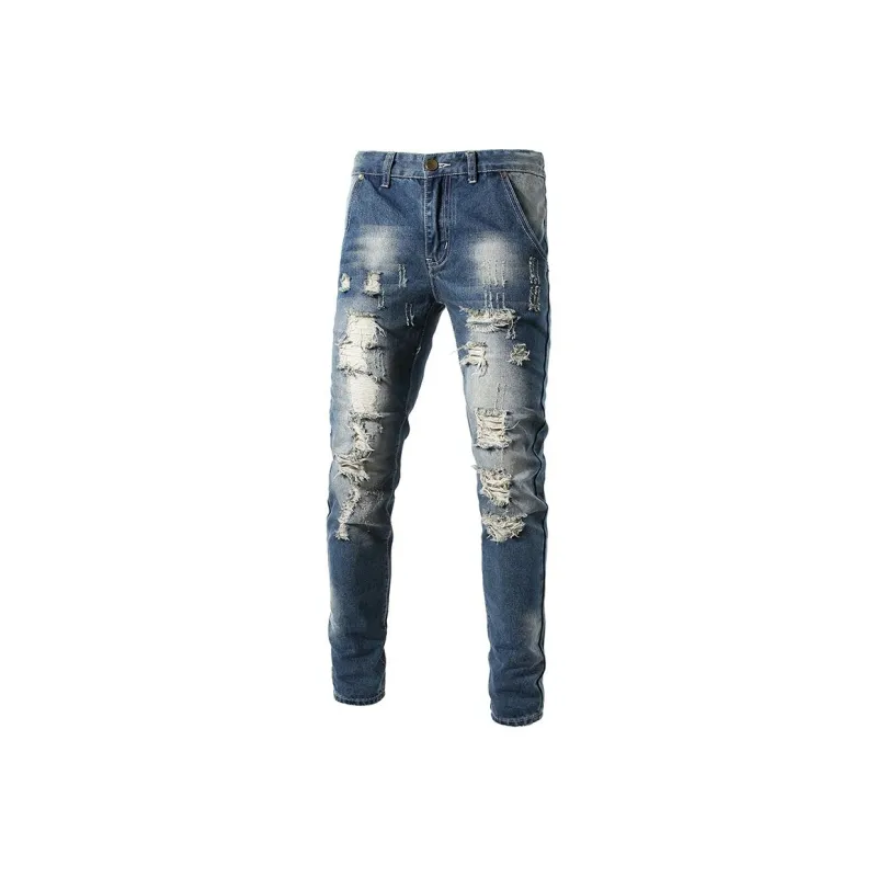 GOODHENLCE Jeans Unisex Vintage Blue Casual-2