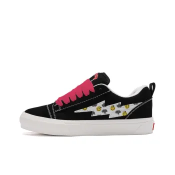 DUEPLAY Vintage Puffy Shoes, Lightning Chanel Inspired Low Top Skateboard Shoes Unisex Black Trash Pink
