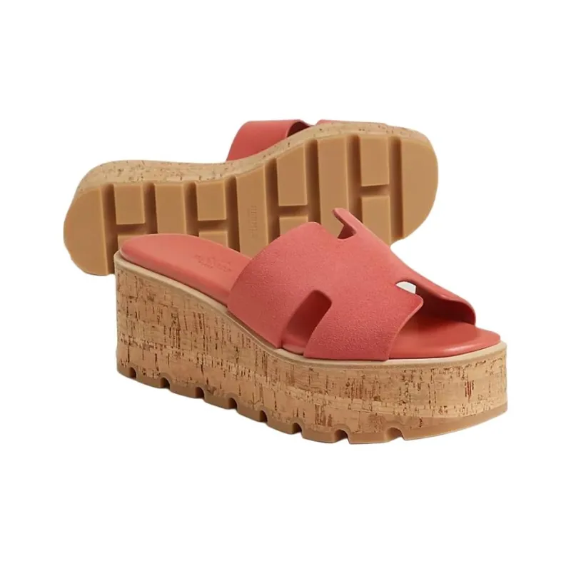 HERMES Eze Abrasion Resistant Slide Slippers 6.5cm Women's Orange-3
