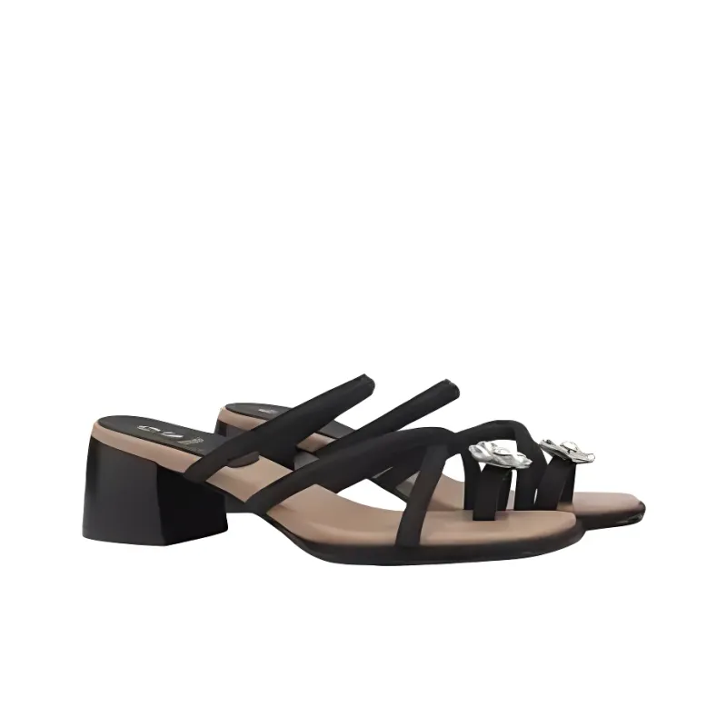 JOSINY Slide Slippers Women's Black/Ecru-3