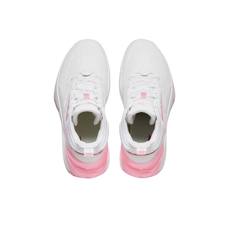 Anta Charging BM Slip Resistant And Abrasion Resistant Grip High Top Basketball Shoes Men's White Pink-5