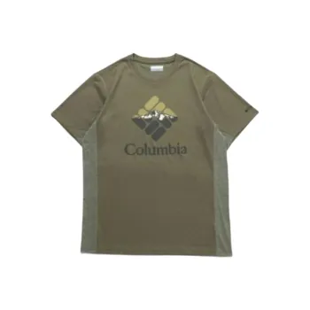 Columbia Crew Neck Fitted Straight Short-Sleeved T-Shirt Men's Army Green