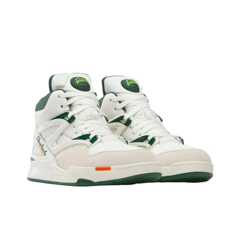 Reebok Pump Omni Zone 2 Abrasion Resistant High Top Vintage Basketball Shoes Unisex White Green-1