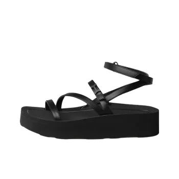 HERMES Liberte One Strap Sandals Women's Black