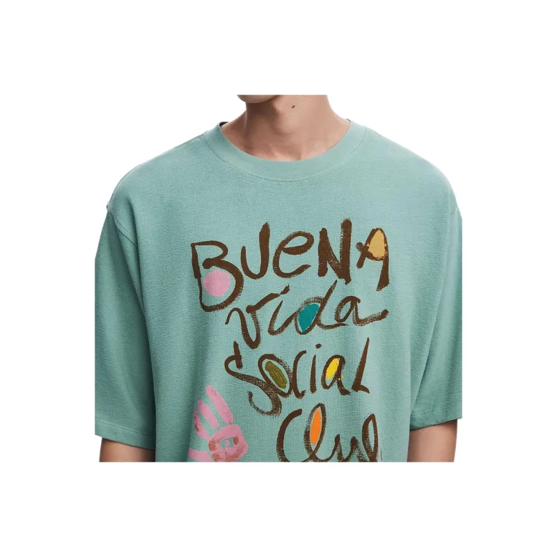 Desigual T Shirts Men Lake Blue-2