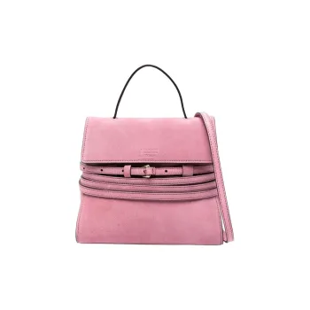 MOSCHINO Calf Suede One Shoulder Handbag Women's Pink