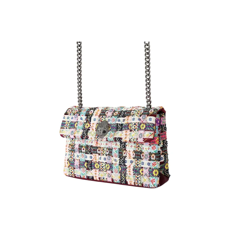 Kurt Geiger London Kensington Fabric Shoulder Bag Medium Size Women's Pink Multicolor-2