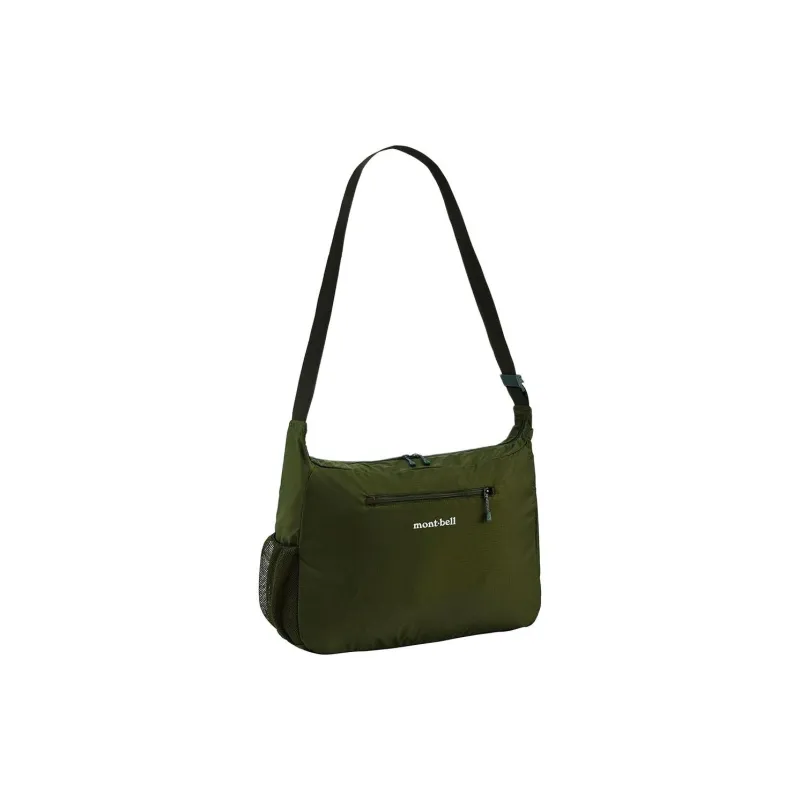 MONTBELL Nylon Portable Crossbody Bag, Shoulder Bag Large Size Unisex Khaki Green-0