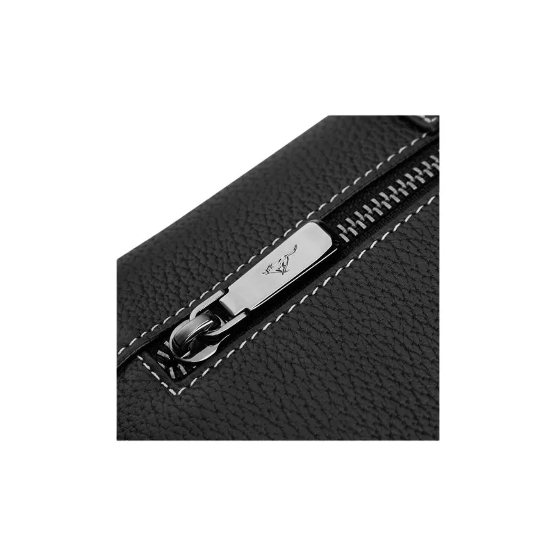 SEPTWOLVES Cow Leather Clutch Medium Size Men's Black-4