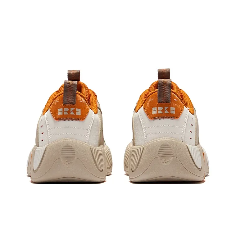 Erke Anti Slip Wear Resistant Low Top Skateboard Shoes Men's Unbleached Original Color Light Smoke Coffee-9