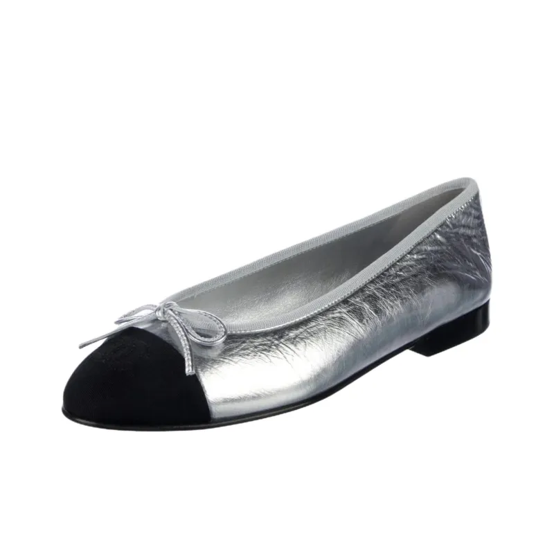 CHANEL 25S Casual Single Shoes Women's Silver-1