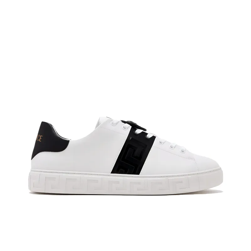 VERSACE Greca Low Top Skateboard Shoes Men's White-1