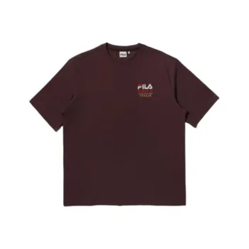 FILA T Shirts Unisex Burgundy