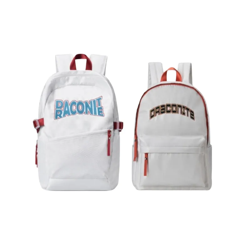 DRACONITE Embroidery Student Backpack Regular Unisex Blue White Color Blocking-64