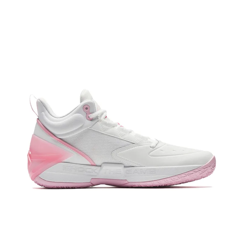Anta Charging BM Slip Resistant And Abrasion Resistant Grip High Top Basketball Shoes Men's White Pink-1
