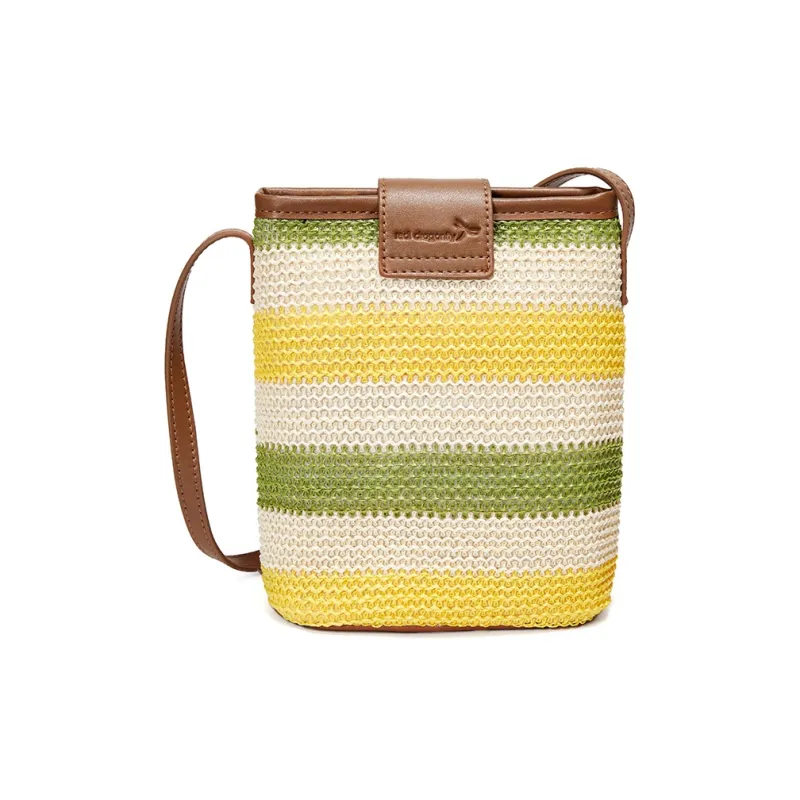 RED DRAGONFLY Fabric, Synthetic Leather Woven Small Bag Trumpets Women's Rainbow-10