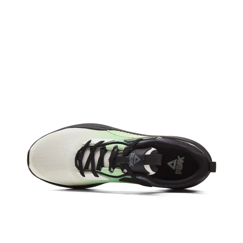 PEAK Cushioning Rebound Abrasion Resistant Breathable Slip Resistant Low Top Running Shoes Men's Green White Black-3