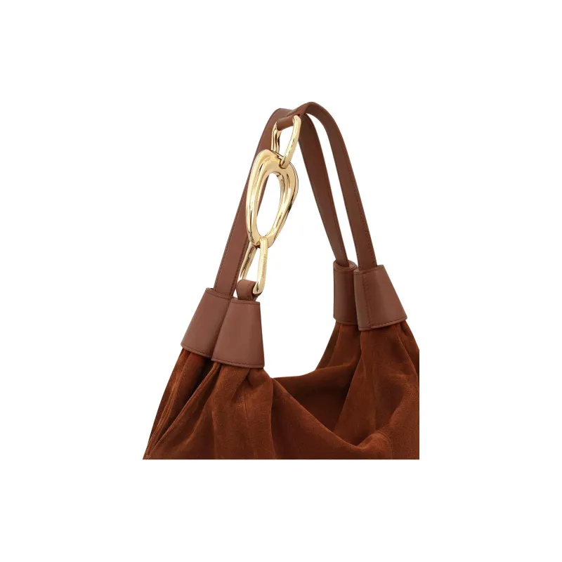 Zimmermann Leather Hobo Bag, One Shoulder Handbag Trumpets Women's Tan-3