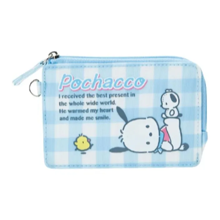 Sanrio Satin Fabric Card Holder Women's Blue-0